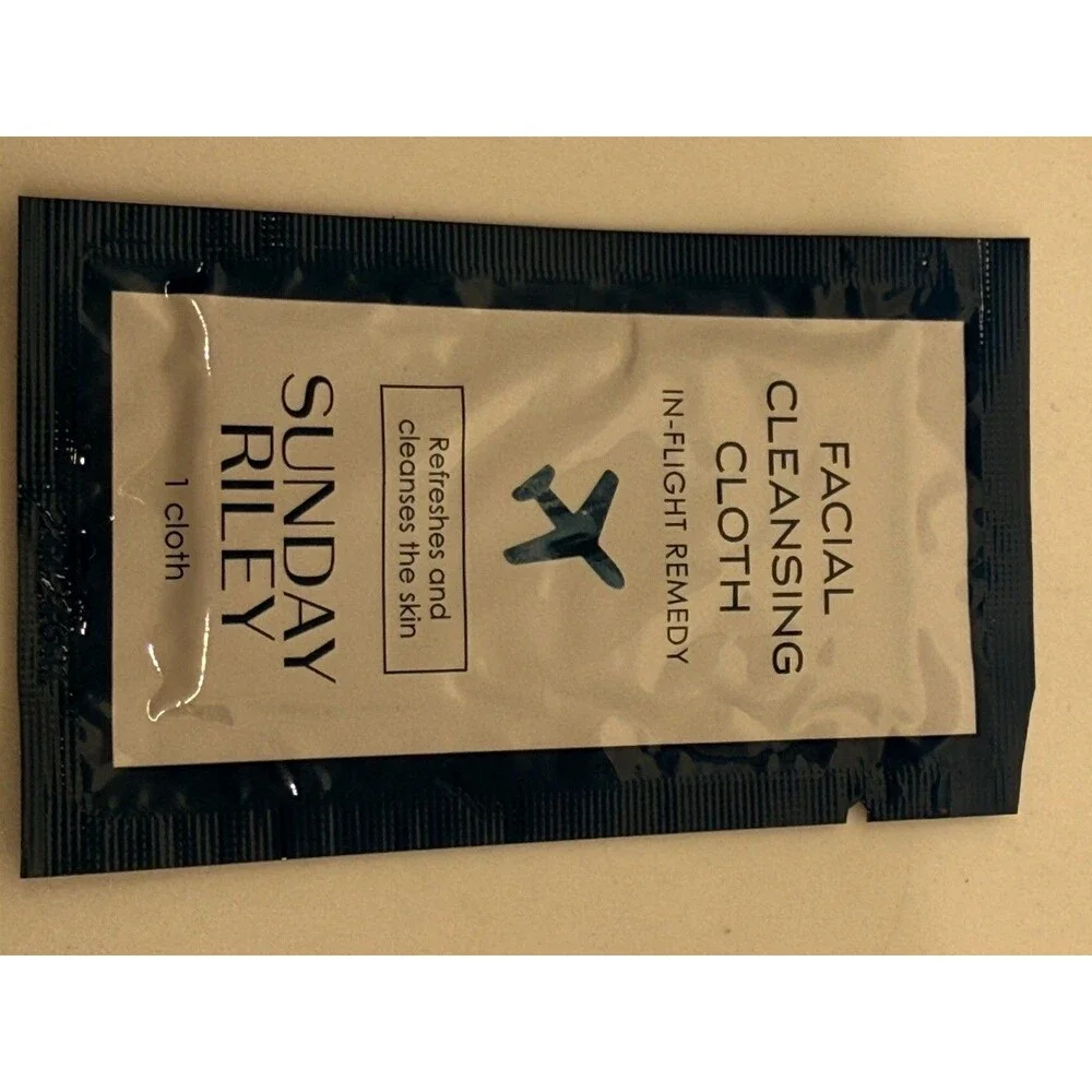 5 Sunday Riley In-Flight Remedy Face Cream 2, Hand Cream 2, Cleansing Cloth New